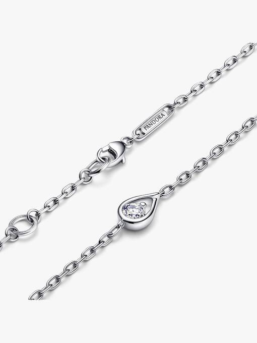 Pandora Infinite Sterling Silver Lab-grown Diamond Chain Bracelet 592195C01-16