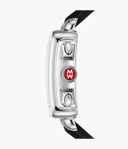 Michele Deco Sport Chronograph Stainless Steel Black Silicone Watch MWW06K000071