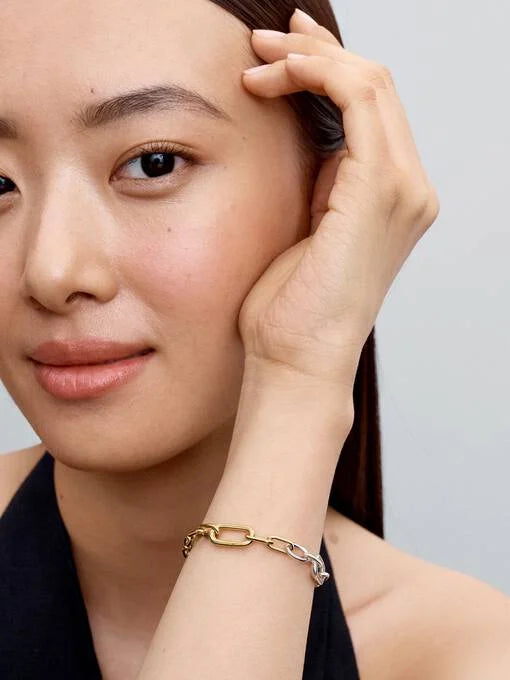 Link Chain Bracelet Sterling silver, 14k gold plating 563689C00-16.5