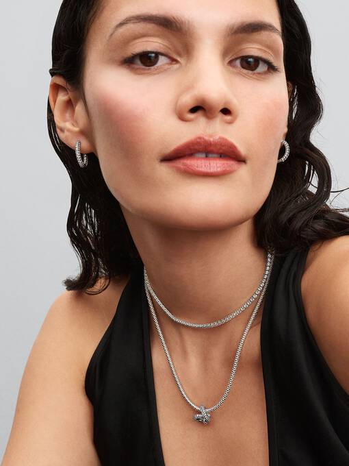 Tennis Choker Necklace Sterling silver 393806C01-40