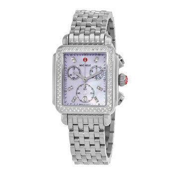 Deco Chronograph Quartz Diamond Purple Dial Ladies Watch MWW06A000800
