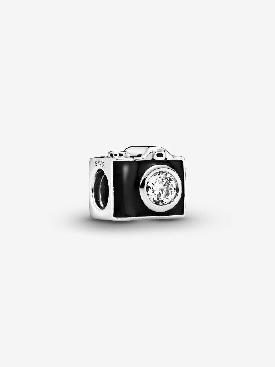 camera-silver-charm-with-black-enamel-and-cubic-zirconia-791709cz